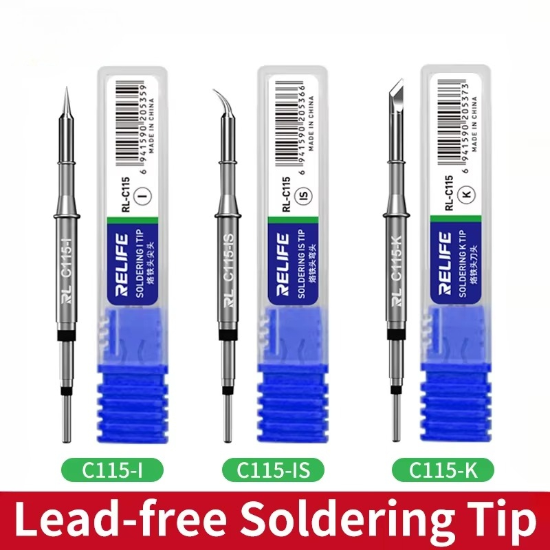 C115 Nano Soldering Iron Station - RELIFE C115-K/I/IS หัวแร้งบัดกรีแบบปลายแหลมและปลายงอ ระดับนาโน ใช้ได้กับทุกรุ่น ด้ามจับ