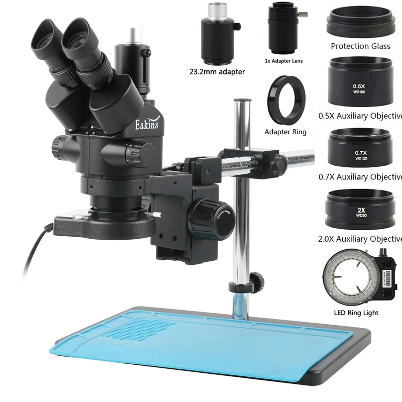 ชุดกล้องจุลทรรศน์สเตอริโอแบบสา - Trinocular Stereo Microscope 7X-45X บทวิจารณ์และราคา